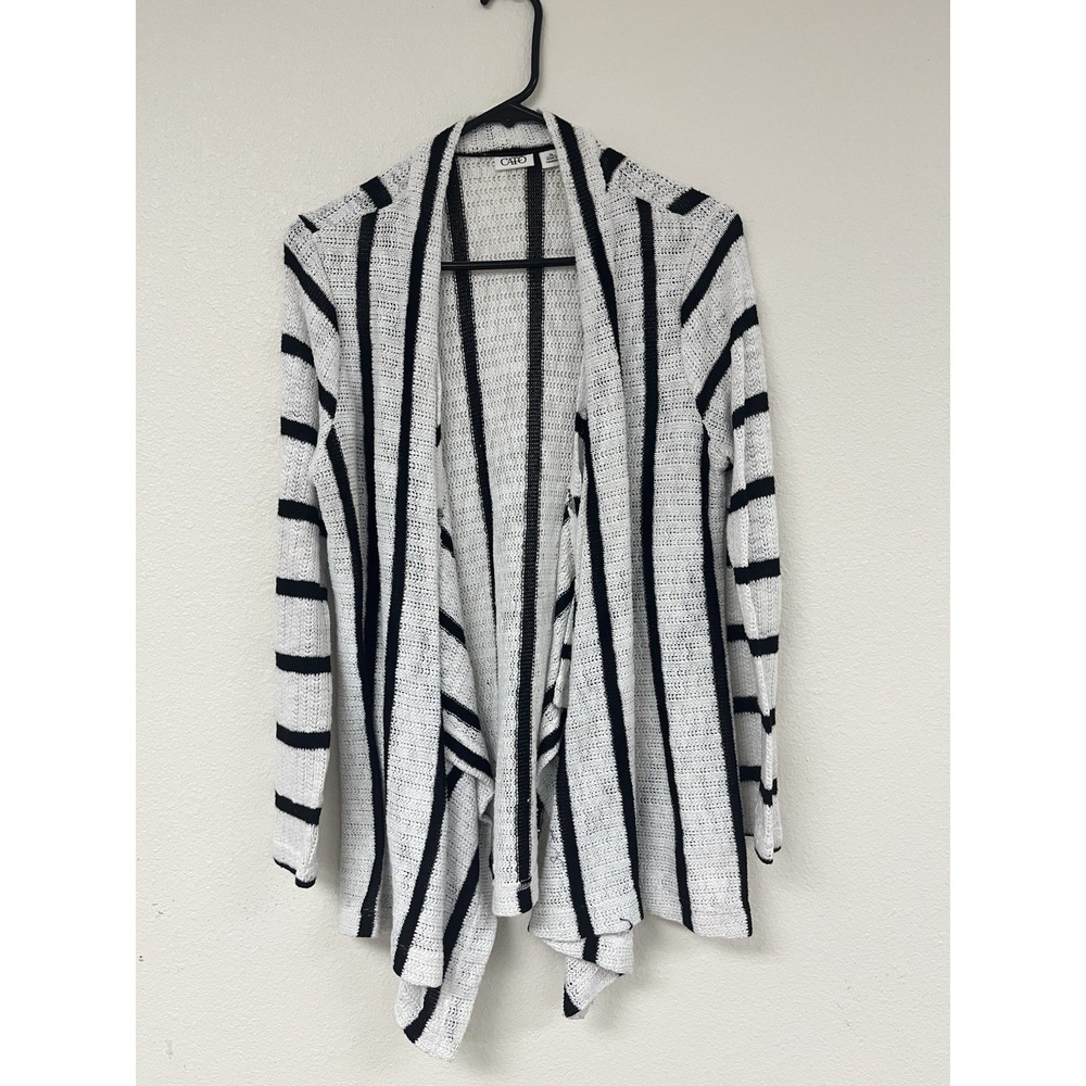 Cato Black and White Xl Women's Cardigan Sweater